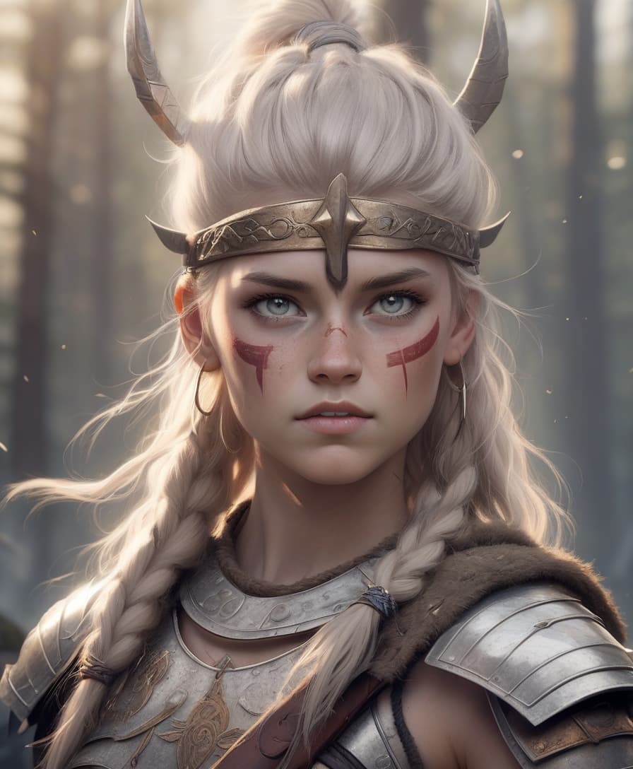  warrior girl, scandinavian