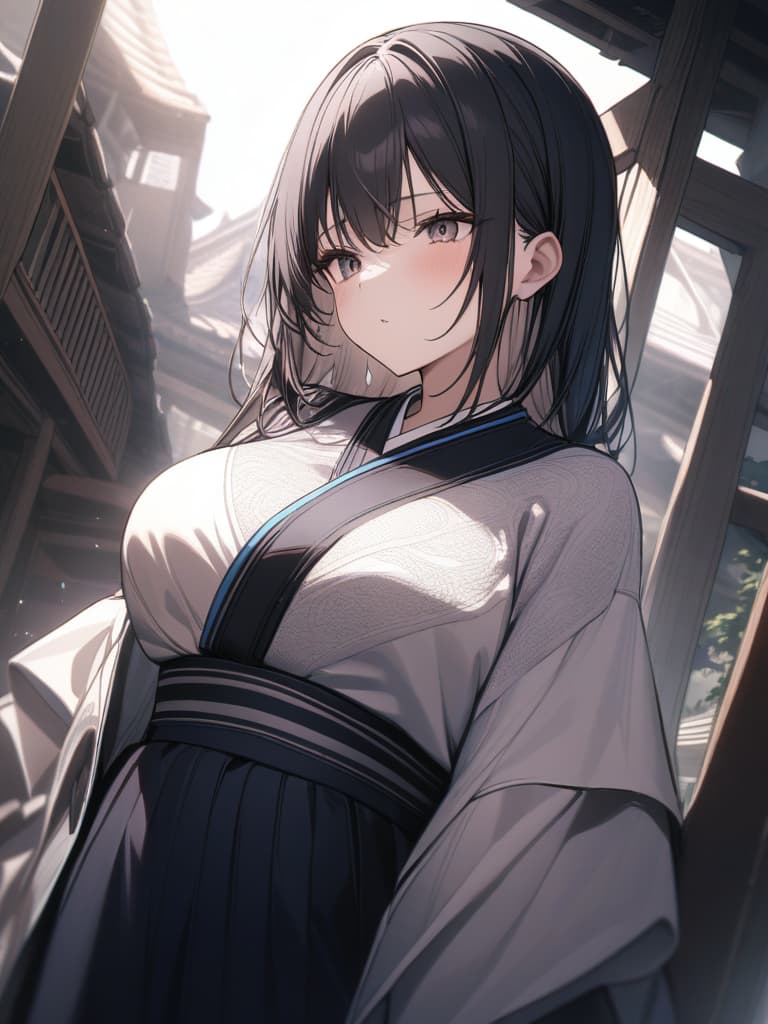  a young japanese woman with a plump bust with a little kimono, black hair, masterpiece, best quality,8k,ultra detailed,high resolution,an extremely delicate and beautiful,hyper detail