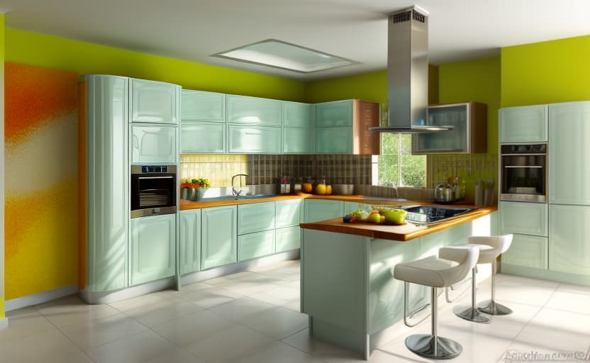  colour ful kitchen,realistic vision