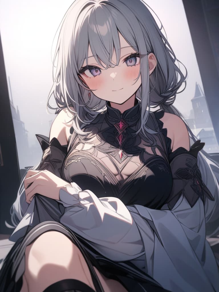  cute, subculture, gray hair, moe sleeves, cute clothes, masterpiece, best quality,8k,ultra detailed,high resolution,an extremely delicate and beautiful,hyper detail