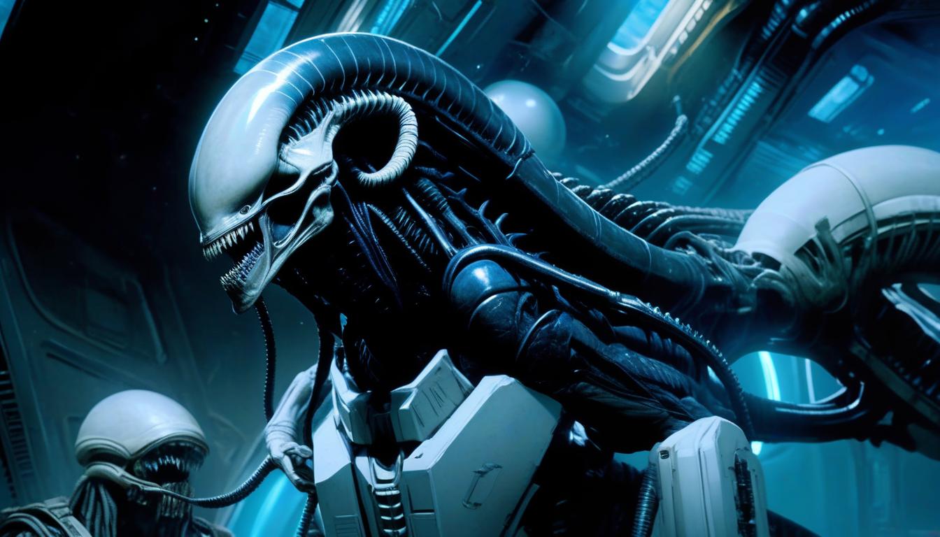  xenomorph, space, realism, horror, mechanics, bio, ancient egypt