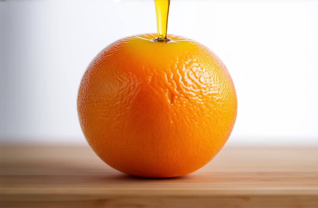  food gourmet photography style, half of an orange with juice pouring out, isolated on a white background ar 3:2, appetizing, professional, culinary, high resolution, commercial, highly detailed ,soft natural lighting, macro details, vibrant colors, fresh ingredients, glistening textures, bokeh background, styled plating, wooden tabletop, garnished, tantalizing, editorial quality