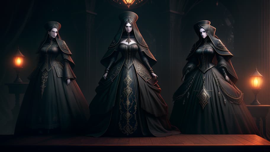  Three Orthodox saints in black gowns stand over a table and converse, iconography., dark , creepy , blood , monsters , by Jason Engle , Carlos Huante , Charlie Bowater , Simon Lee , Brom hyperrealistic, full body, detailed clothing, highly detailed, cinematic lighting, stunningly beautiful, intricate, sharp focus, f/1. 8, 85mm, (centered image composition), (professionally color graded), ((bright soft diffused light)), volumetric fog, trending on instagram, trending on tumblr, HDR 4K, 8K