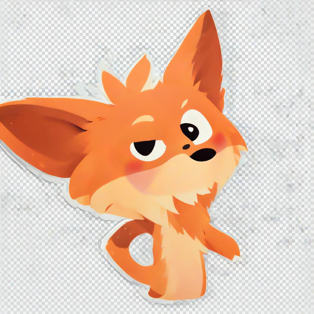  make a pack of stickers, the little fox drinks coffee and smiles., sticker