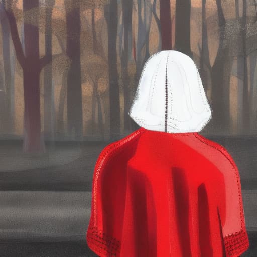  A woman staring past at her memories dressed in red