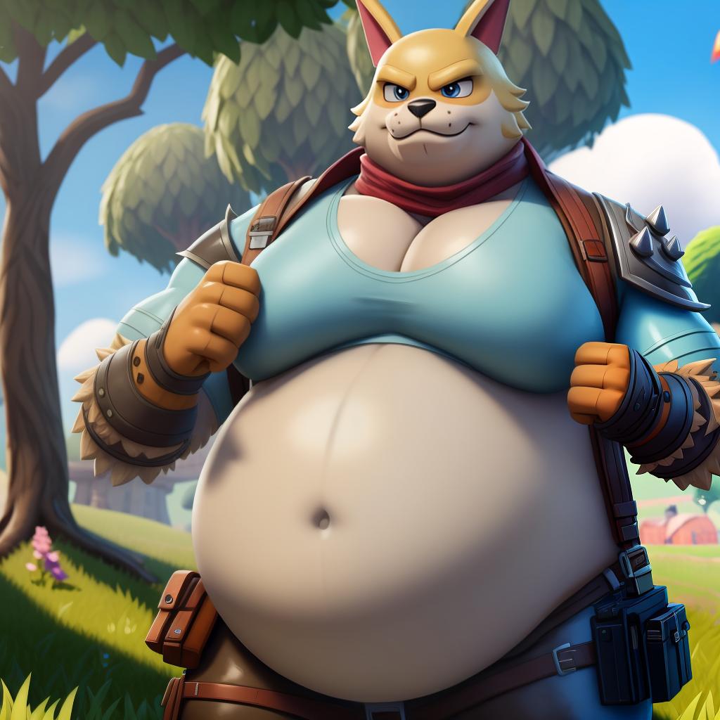  Gut bomb (fortnite), full body, open eyes, digital art, masterpiece, 4k, fine details,