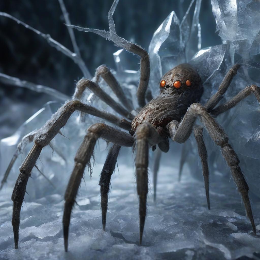  ash ice spiders are mutated spiders that create ash ice traps that freeze enemies and make them vulnerable to attack.