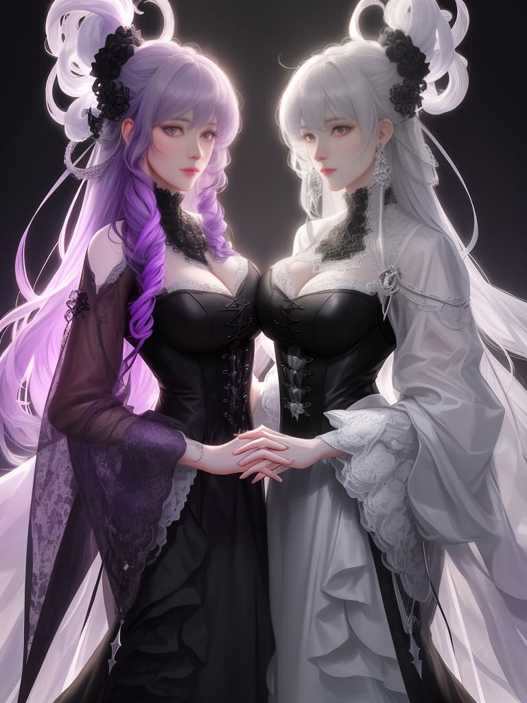  a serious , white and purple, curly hair long, holding hands near the chin, a lot of accessories, black fret tops, gray fur, background is black, purple neon, background is black., masterpiece, best quality,8k,ultra detailed,high resolution,an extremely delicate and beautiful,hyper detail hyperrealistic, full body, detailed clothing, highly detailed, cinematic lighting, stunningly beautiful, intricate, sharp focus, f/1. 8, 85mm, (centered image composition), (professionally color graded), ((bright soft diffused light)), volumetric fog, trending on instagram, trending on tumblr, HDR 4K, 8K