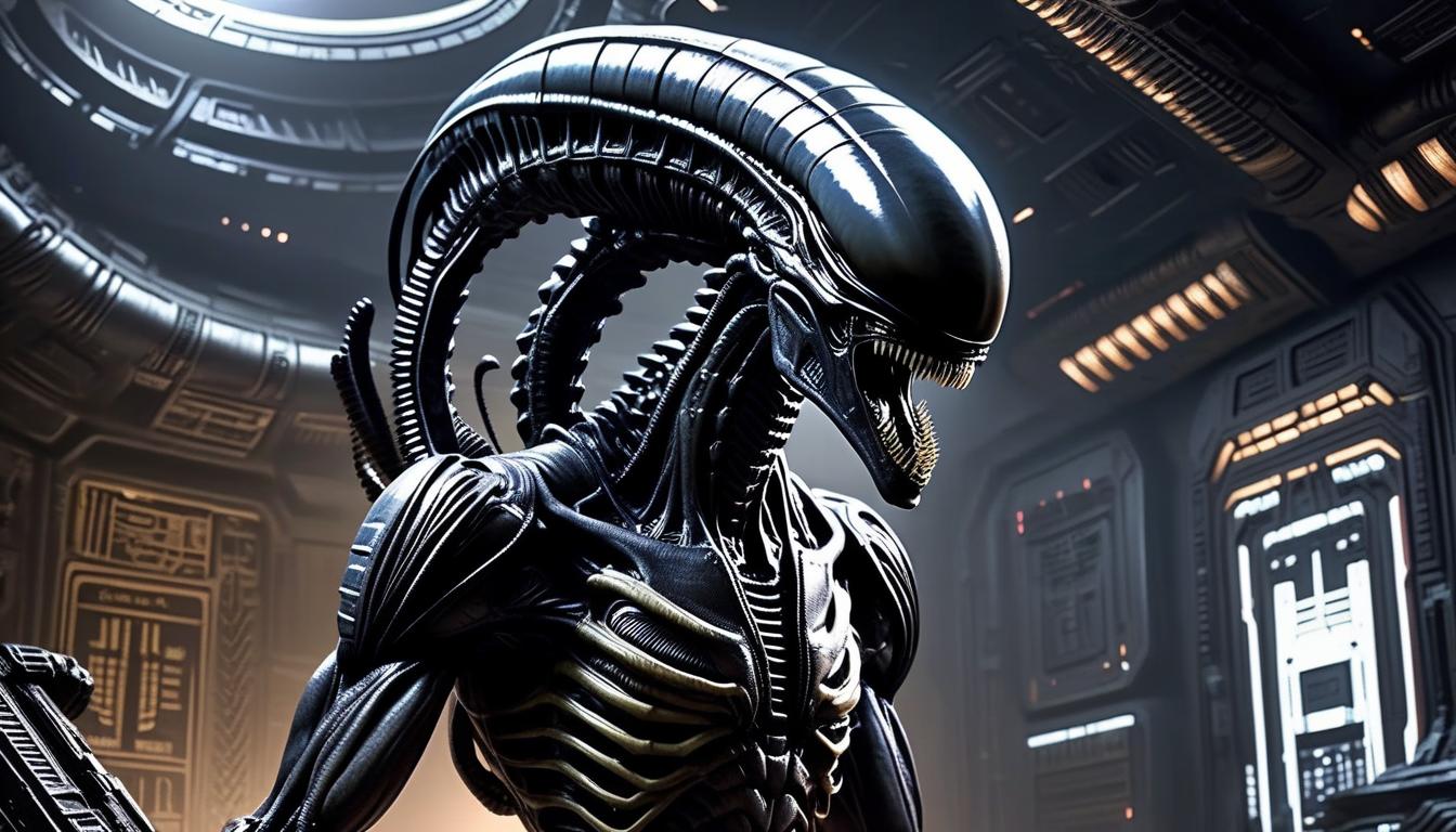  xenomorph, monster, space, realism, horror, bio, mechanics, ancient egypt