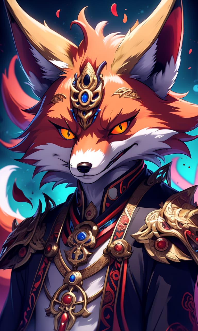  anime artwork anthropomorphic fox god of death . anime style, key visual, vibrant, studio anime, highly detailed