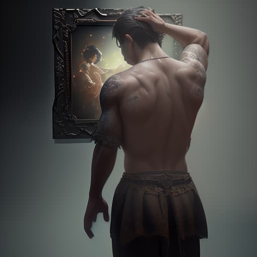  photos of a man in the style of the 1920s standing with his back to the frame, (extremely detailed oil painting:1.2), glow effects, godrays, hand drawn, render, 8k, octane render, cinema 4d, blender, dark, atmospheric 4k ultra detailed, cinematic sensual, sharp focus, humorous illustration, big depth of field, masterpiece, colors, 3d octane render, 4k, concept art, trending on artstation, hyperrealistic, vivid colors, extremely detailed cg unity 8k wallpaper, trending on artstation, trending on cgsociety, intricate, high detail, dramatic