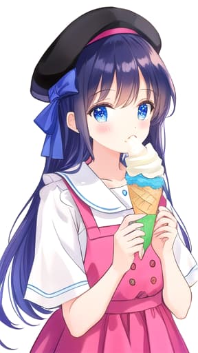  eating icecream, beautiful illustration, best quality