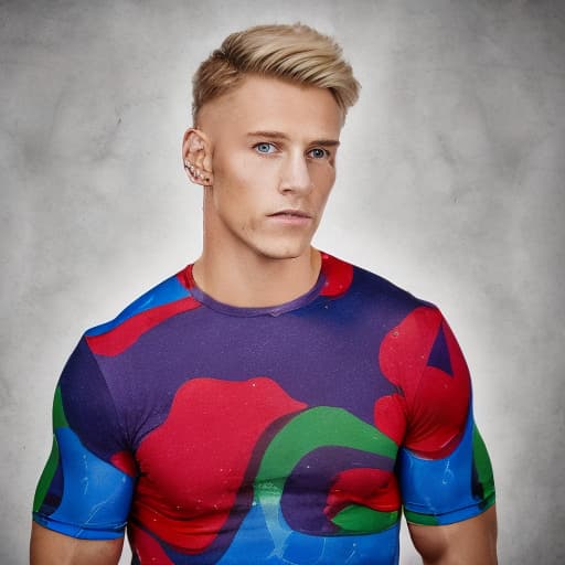 portrait+ style Czech Republic LGBT queer fitness trainer blonde hunk dude face