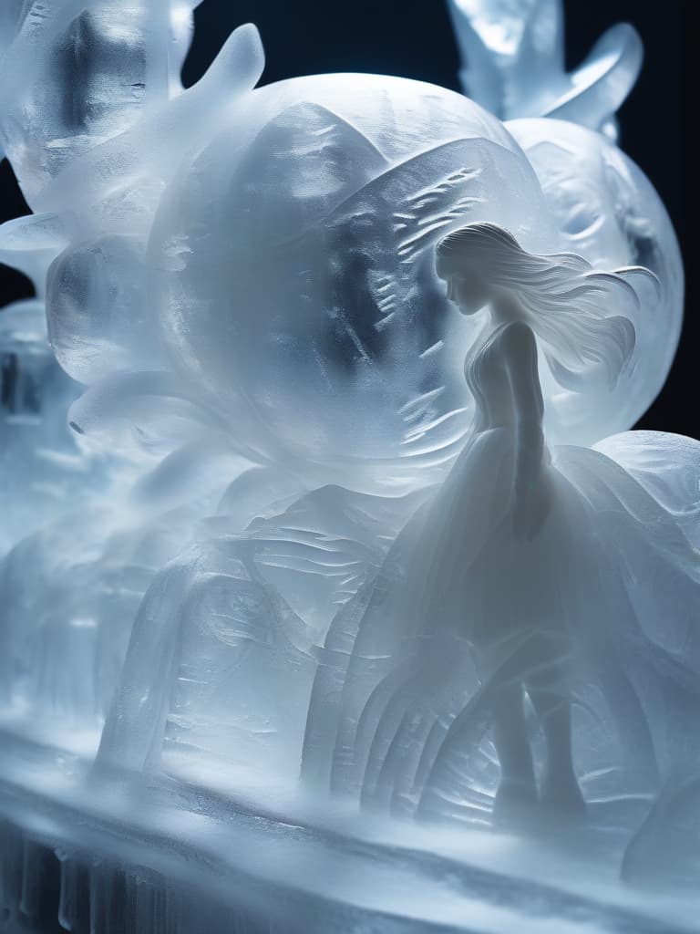  masterpiece,(((3d))),(((transparent ice sculpture:1.7))),(((girl made of one ice:1.7))),face up,pretty,bewitching light,glossy,light within,(((sketchy:1.7))),super delicate,super resolution,super high quality,