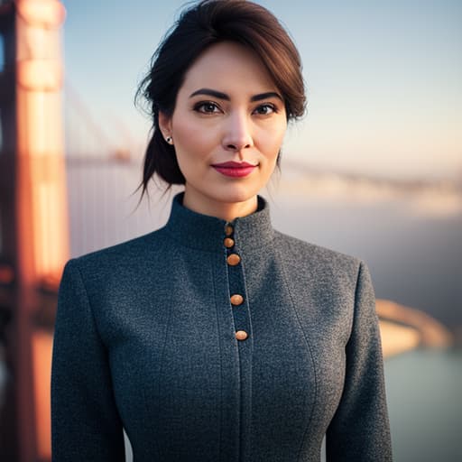  Create a portrait of a 35; Female; San Francisco, CA; Married with two children; Product Manager at a mid-sized tech startup; $120,000 per year; Bachelor's in Computer Science hyperrealistic, full body, detailed clothing, highly detailed, cinematic lighting, stunningly beautiful, intricate, sharp focus, f/1. 8, 85mm, (centered image composition), (professionally color graded), ((bright soft diffused light)), volumetric fog, trending on instagram, trending on tumblr, HDR 4K, 8K