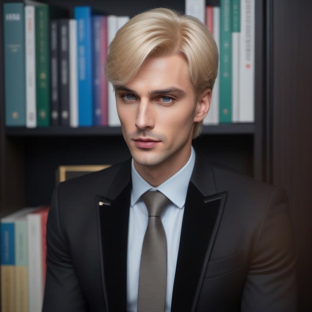  A man with blond hair The face is European Officer The head size is the same hyperrealistic, full body, detailed clothing, highly detailed, cinematic lighting, stunningly beautiful, intricate, sharp focus, f/1. 8, 85mm, (centered image composition), (professionally color graded), ((bright soft diffused light)), volumetric fog, trending on instagram, trending on tumblr, HDR 4K, 8K