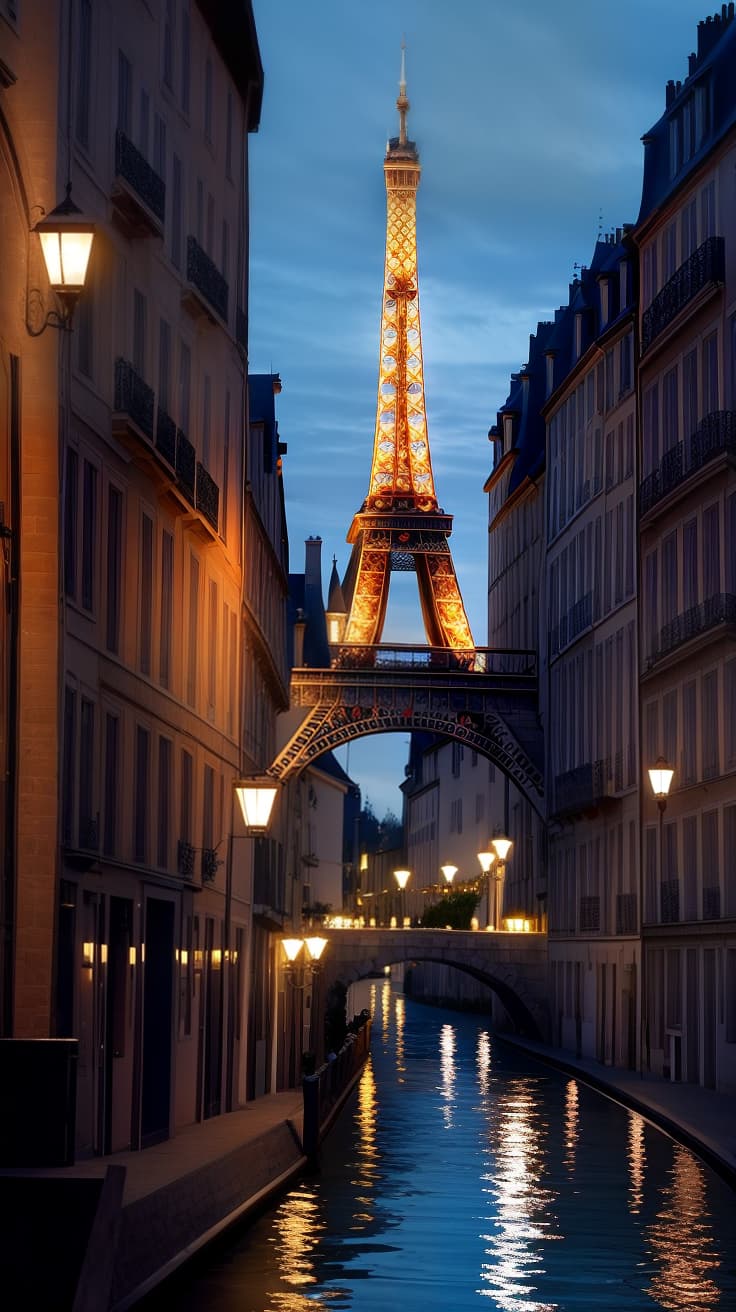  elegance of france with river background and lights. with the ambience of love and romance.