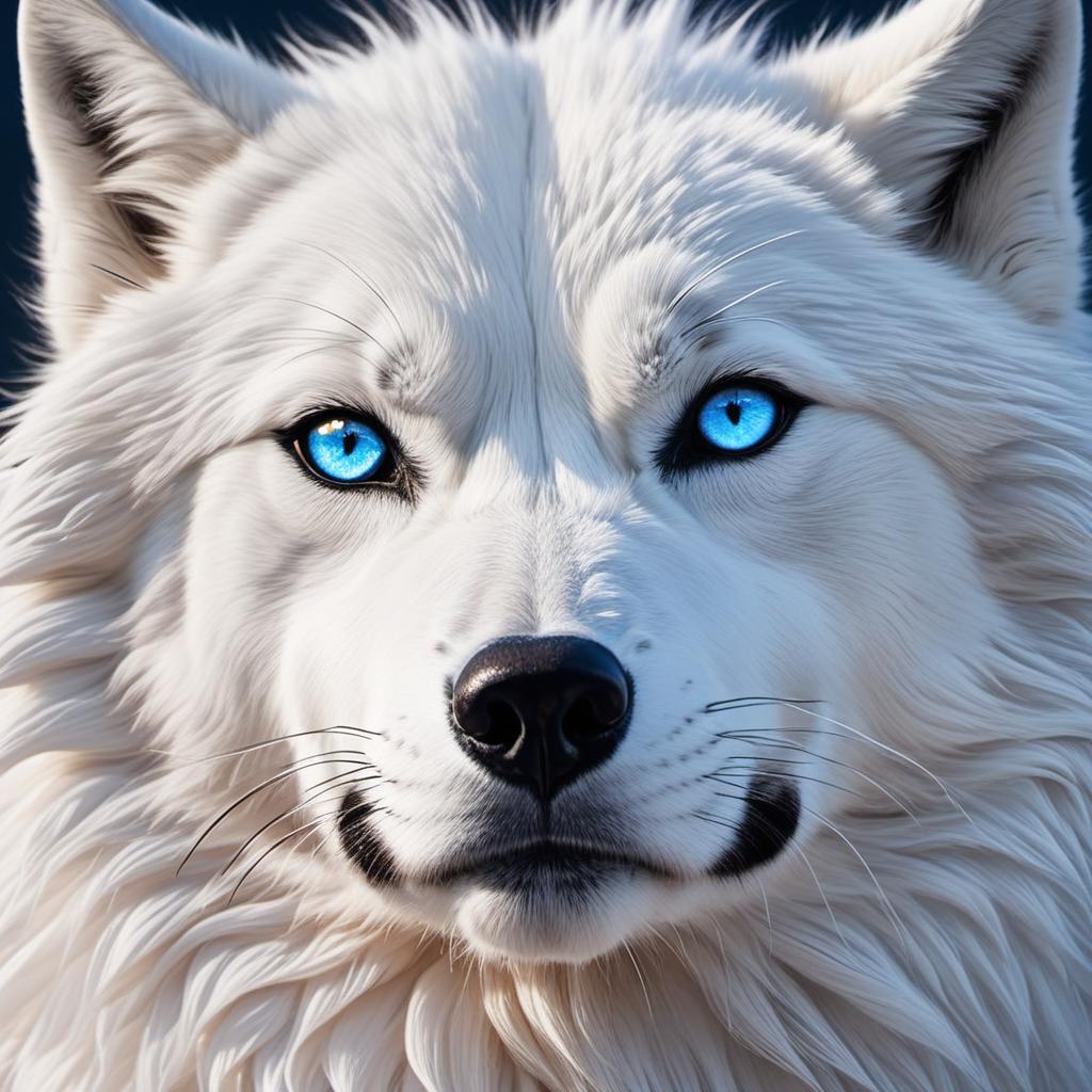  white wolf with one blue eye, profile image style