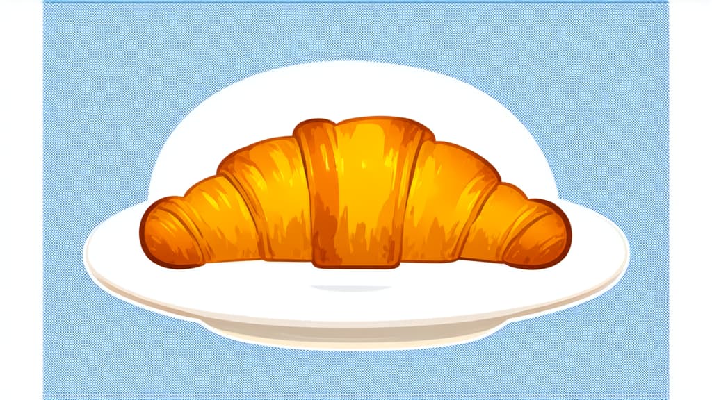  flat illustration, flaticon, (illustration:1.15), croissant icon on white background ar 16:9, [cory loftis, strobist, pascal campion :: 0.2]