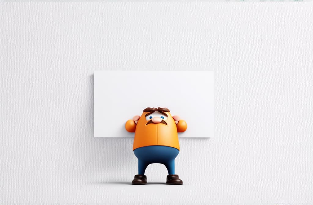  irritated man isolated on white background, copyspace above him, funny 3d cartoon illustration ar 3:2 {prompt}, maximum details