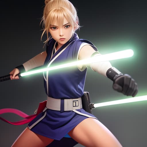  Armoed Jedi knite with nunchucks light sabers, ((best quality)), ((masterpiece)), highly detailed, absurdres, HDR 4K, 8K