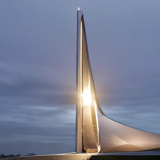  museum, modern architecture, shaped like sailboat, wood, sailcloth, steel, triangular sail, elongated hull, sunlit, urban skyline backdrop hyperrealistic, full body, detailed clothing, highly detailed, cinematic lighting, stunningly beautiful, intricate, sharp focus, f/1. 8, 85mm, (centered image composition), (professionally color graded), ((bright soft diffused light)), volumetric fog, trending on instagram, trending on tumblr, HDR 4K, 8K