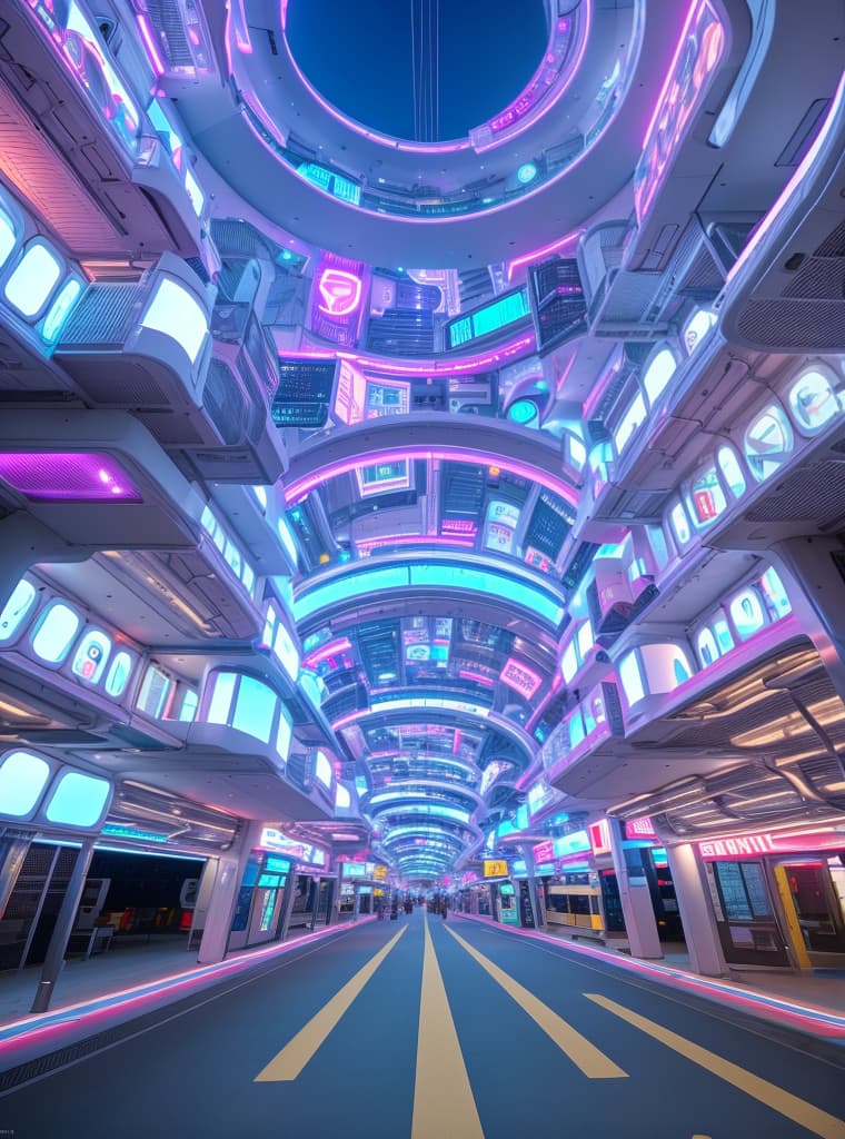  walking pov into futuristic sex city in color