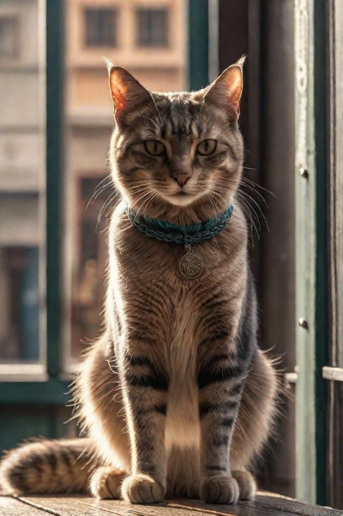  gato hyperrealistic, full body, detailed clothing, highly detailed, cinematic lighting, stunningly beautiful, intricate, sharp focus, f/1. 8, 85mm, (centered image composition), (professionally color graded), ((bright soft diffused light)), volumetric fog, trending on instagram, trending on tumblr, HDR 4K, 8K