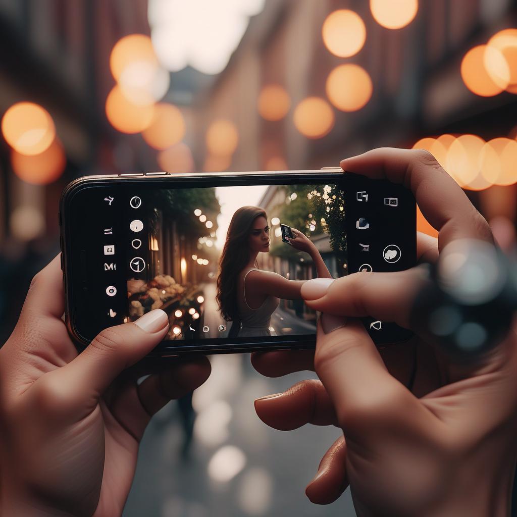  cinematic photo , self indulgent with a phone . 35mm photograph, film, bokeh, professional, 4k, highly detailed, perfect hands