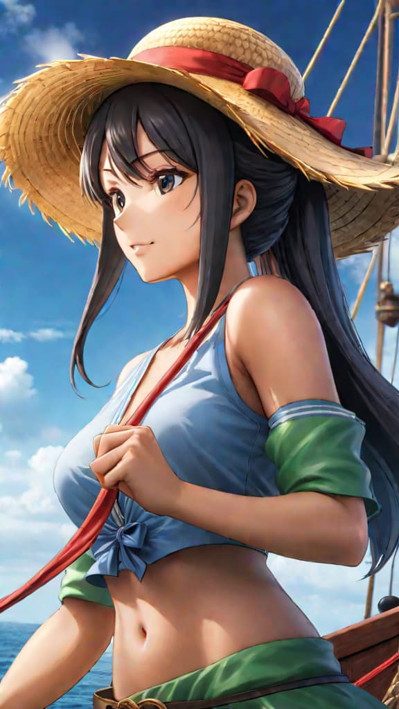  create an anime art of the straw hat crew on a powerful warship instead of the going merry, altering their dynamics and adventures in one piece. hyperrealistic, full body, detailed clothing, highly detailed, cinematic lighting, stunningly beautiful, intricate, sharp focus, f/1. 8, 85mm, (centered image composition), (professionally color graded), ((bright soft diffused light)), volumetric fog, trending on instagram, trending on tumblr, HDR 4K, 8K