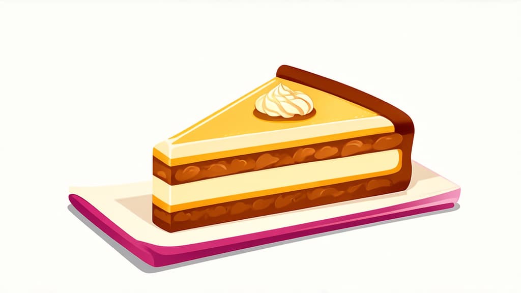  flat illustration, flaticon, (illustration:1.15), cake on a white background ar 16:9, [cory loftis, strobist, pascal campion :: 0.2]