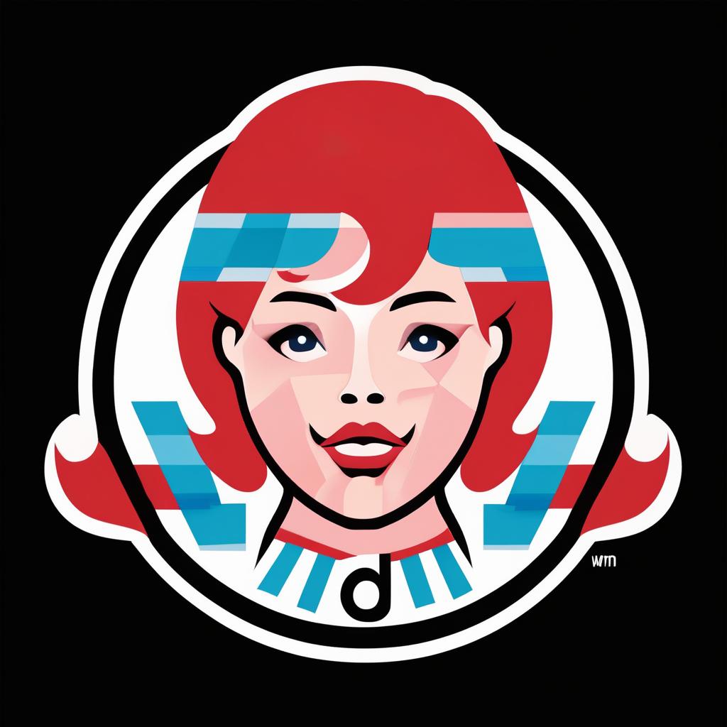  wendys logo in cubism art style but still look like wendy's logo