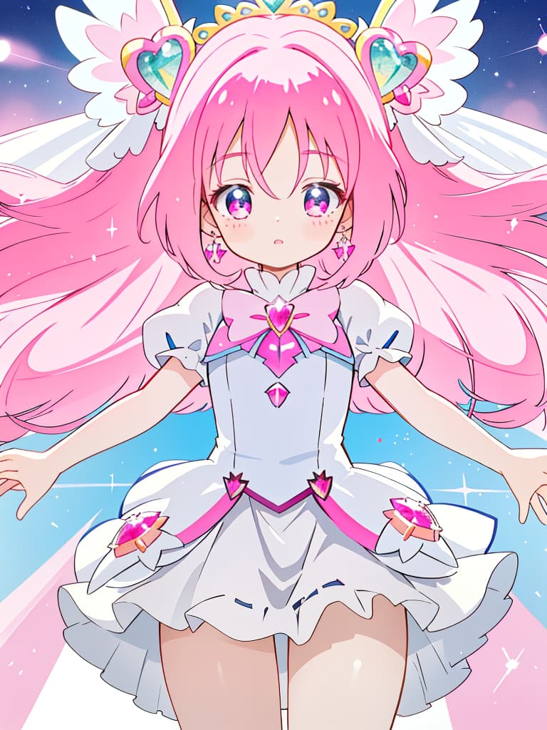  thighs, pretty cure, pink, masterpiece, best quality,8k,ultra detailed,high resolution,an extremely delicate and beautiful,hyper detail