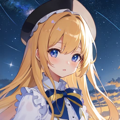  master piece , best quality,cute girl starry sky