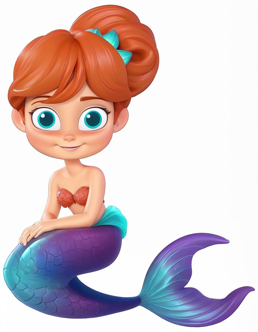  the little mermaid smiles with realistic 3d