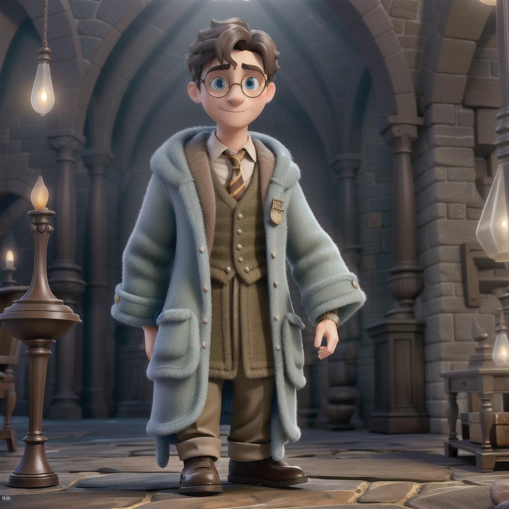  Harry Potter in Poudlard hyperrealistic, full body, detailed clothing, highly detailed, cinematic lighting, stunningly beautiful, intricate, sharp focus, f/1. 8, 85mm, (centered image composition), (professionally color graded), ((bright soft diffused light)), volumetric fog, trending on instagram, trending on tumblr, HDR 4K, 8K