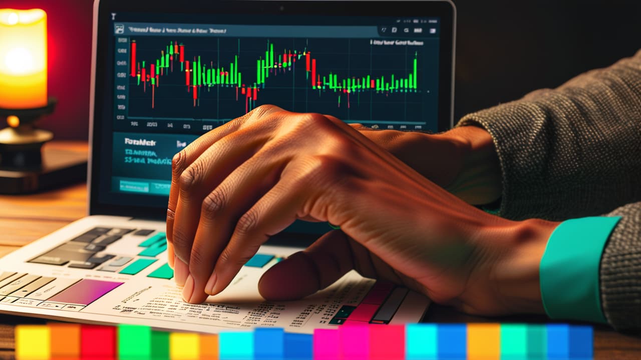  a close up of a hand placing a $500 bill onto a stock market chart, with colorful candlestick patterns and a laptop displaying stock prices in the background, all set on a wooden desk. hyperrealistic, full body, detailed clothing, highly detailed, cinematic lighting, stunningly beautiful, intricate, sharp focus, f/1. 8, 85mm, (centered image composition), (professionally color graded), ((bright soft diffused light)), volumetric fog, trending on instagram, trending on tumblr, HDR 4K, 8K