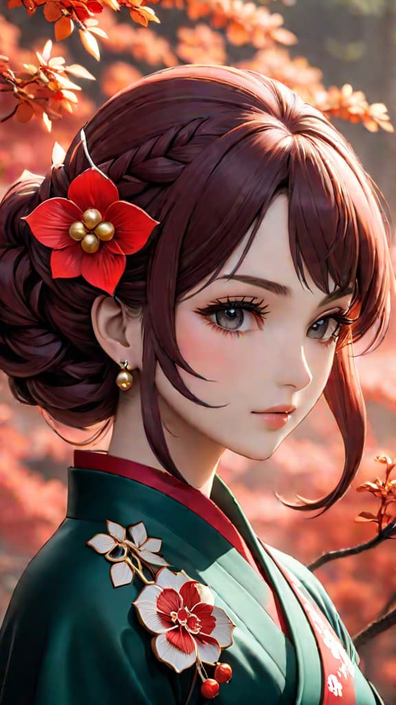  anime art: tanjiro kamado's hanafuda earrings symbolize strength, heritage, and unwavering resolve in demon slayer. hyperrealistic, full body, detailed clothing, highly detailed, cinematic lighting, stunningly beautiful, intricate, sharp focus, f/1. 8, 85mm, (centered image composition), (professionally color graded), ((bright soft diffused light)), volumetric fog, trending on instagram, trending on tumblr, HDR 4K, 8K