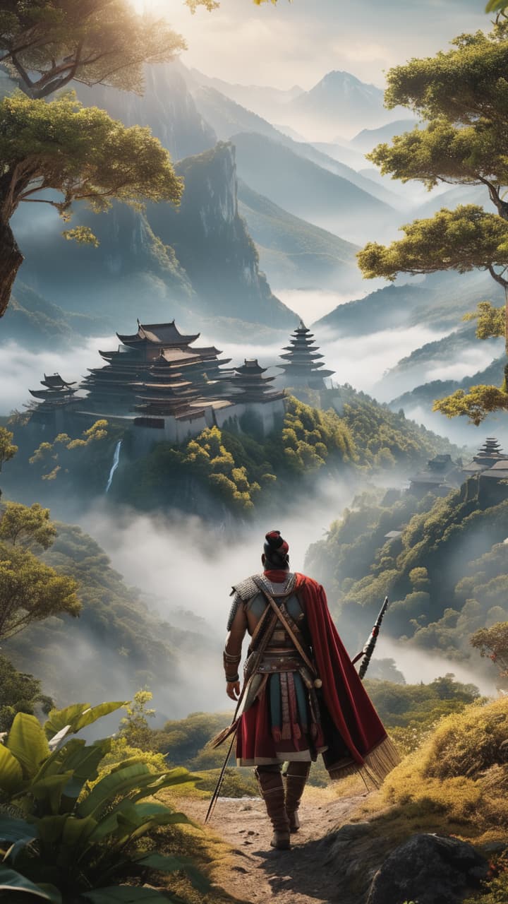  an ancient land with two tribes in constant conflict, surrounded by mountains and forests. hyperrealistic, full body, detailed clothing, highly detailed, cinematic lighting, stunningly beautiful, intricate, sharp focus, f/1. 8, 85mm, (centered image composition), (professionally color graded), ((bright soft diffused light)), volumetric fog, trending on instagram, trending on tumblr, HDR 4K, 8K