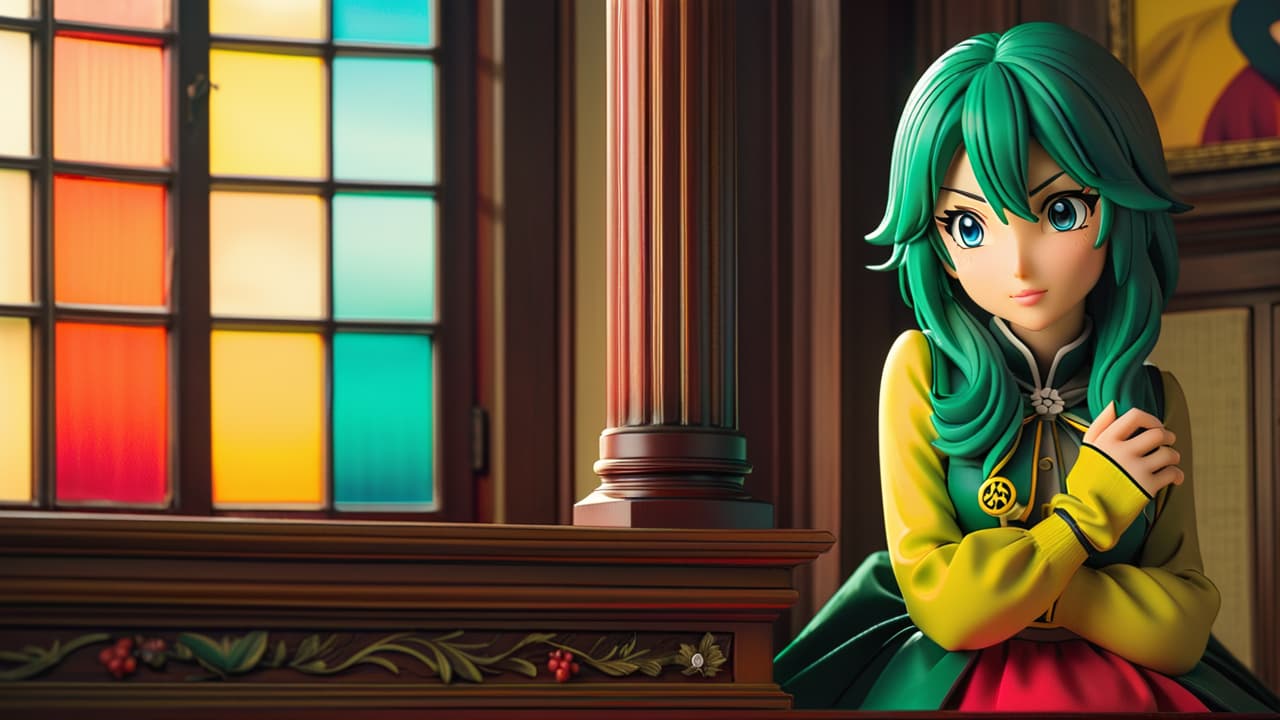  a vibrant showcase of intricate anime figures displayed on a wooden shelf, emphasizing fine details, unique poses, limited editions, and rich colors, surrounded by soft lighting that highlights their craftsmanship and allure. hyperrealistic, full body, detailed clothing, highly detailed, cinematic lighting, stunningly beautiful, intricate, sharp focus, f/1. 8, 85mm, (centered image composition), (professionally color graded), ((bright soft diffused light)), volumetric fog, trending on instagram, trending on tumblr, HDR 4K, 8K