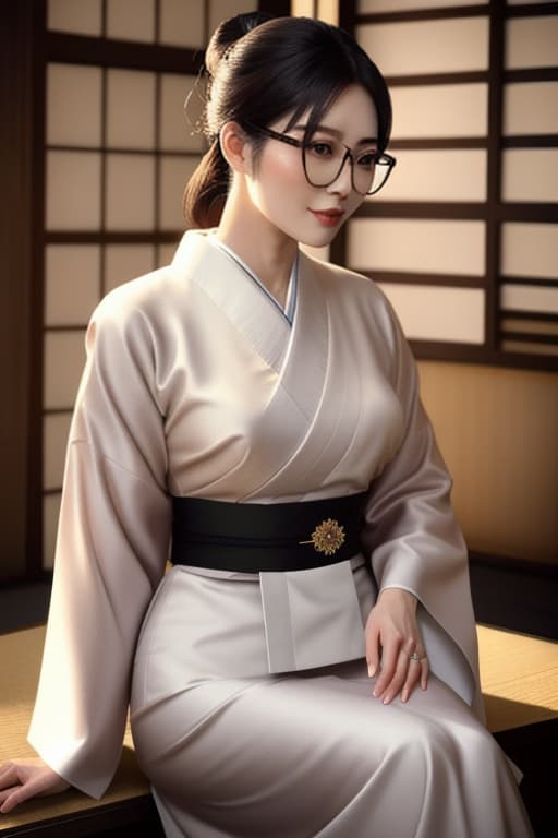  glasses 女性 japanese asses nude nerdy sitting smile wife ponytail kimono hyperrealistic, full body, detailed clothing, highly detailed, cinematic lighting, stunningly beautiful, intricate, sharp focus, f/1. 8, 85mm, (centered image composition), (professionally color graded), ((bright soft diffused light)), volumetric fog, trending on instagram, trending on tumblr, HDR 4K, 8K