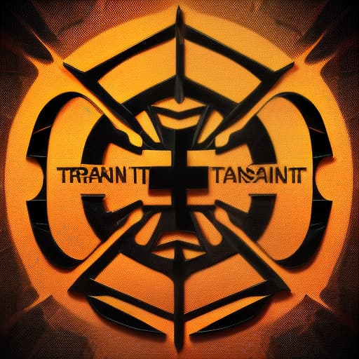  logo for the it team "translit", two clear latin letters t and r, orange, with a black thread and slightly voluminous. without background