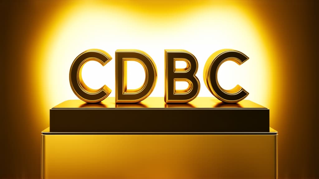  professional detailed photography, gold lettering "cdbc" on a metallic gold podium on a luminous gold background ar 16:9, (muted colors, dim colors, soothing tones), (vsco:0.3)