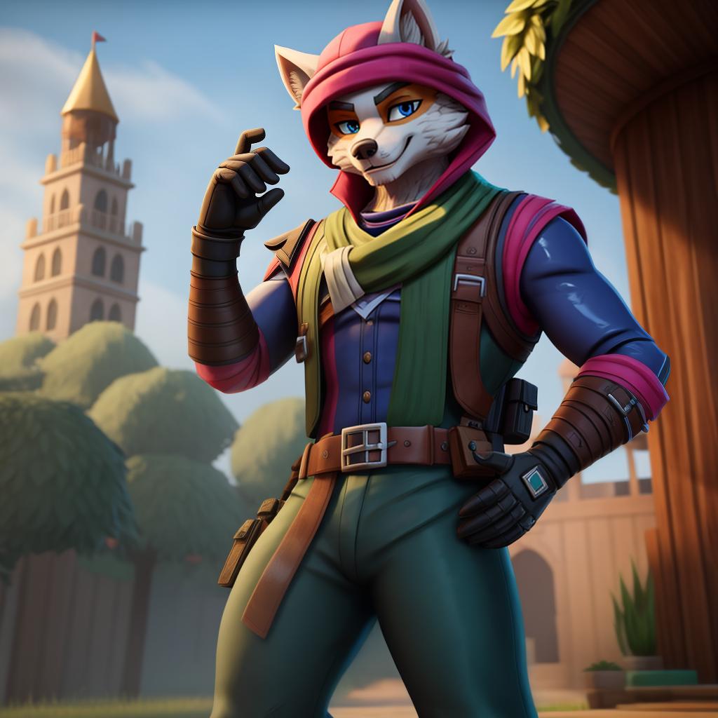  Hunter (fortnite) full body, gloves, hunter body, gay, open eyes, masterpiece, 4k, fine details,