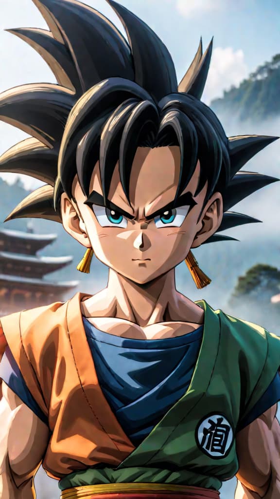  create an anime art of goten from dragon ball as the youngest super saiyan. hyperrealistic, full body, detailed clothing, highly detailed, cinematic lighting, stunningly beautiful, intricate, sharp focus, f/1. 8, 85mm, (centered image composition), (professionally color graded), ((bright soft diffused light)), volumetric fog, trending on instagram, trending on tumblr, HDR 4K, 8K