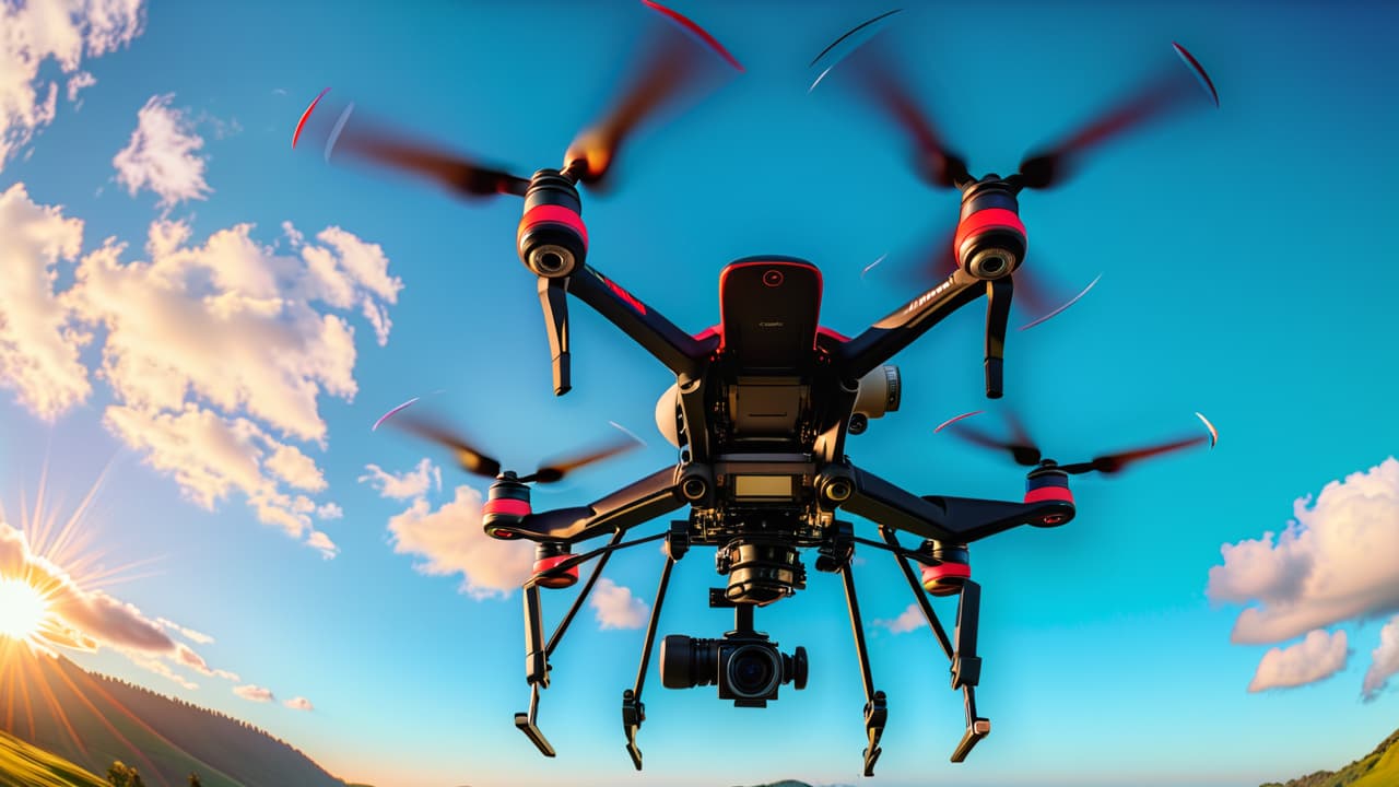  aerial view of a drone capturing stunning landscapes, real estate properties, and vibrant events, surrounded by a diverse group of photographers sharing equipment, analyzing shots, and discussing techniques under a clear blue sky. hyperrealistic, full body, detailed clothing, highly detailed, cinematic lighting, stunningly beautiful, intricate, sharp focus, f/1. 8, 85mm, (centered image composition), (professionally color graded), ((bright soft diffused light)), volumetric fog, trending on instagram, trending on tumblr, HDR 4K, 8K