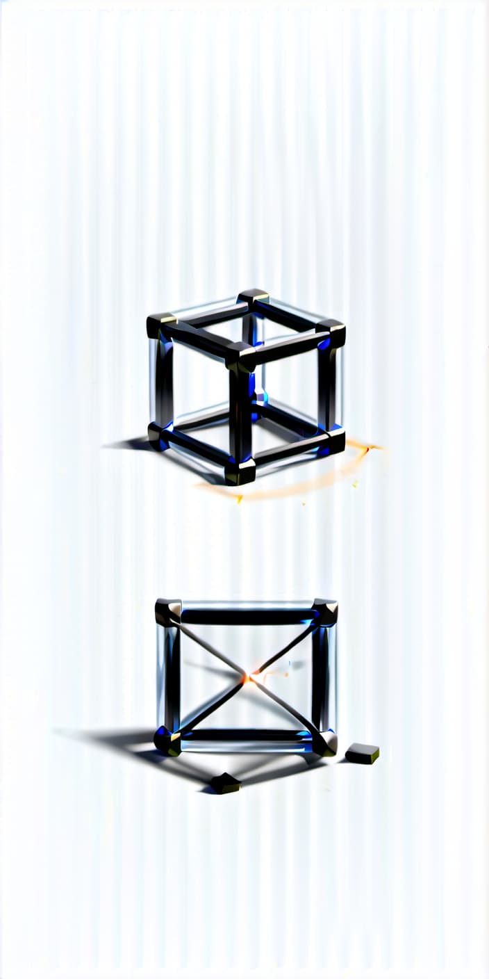  draw a rectangular picture measuring 230 pixels by 230, where a transparent cube with a black face will be drawn, civitai