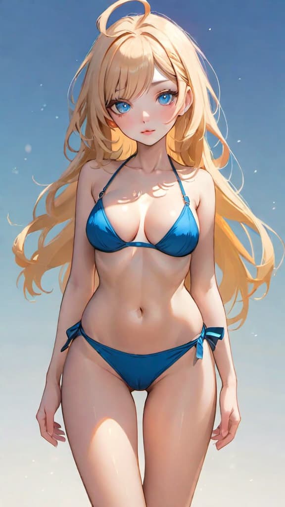  Tall fair girl , thin waist , broad hip , blue eyes , bug breast , full body visible