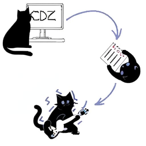  cats dance, (logo:1.3), vector graphics, brand, design, inspired, (straight:1.3), (symmetrical:0.4)