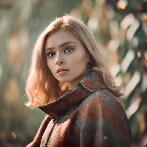 portrait+ style Russian queer TV actress blonde female face